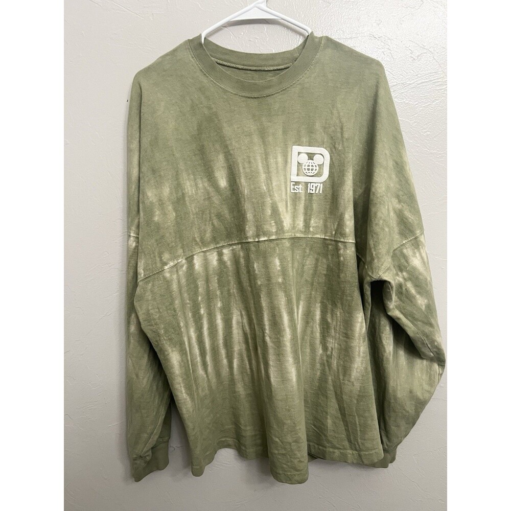 Walt Disney World Spirit Jersey Shirt L Green Tie Dye Oversized Disney Parks Top